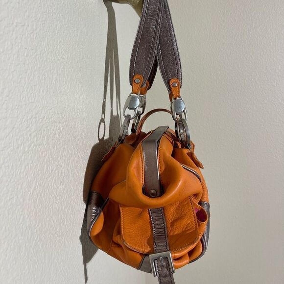 Gustto Orange and Silver Women's Handbag - Picture 3 of 8